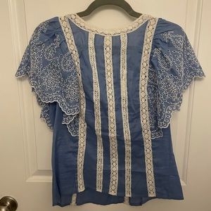 NWT Anthropologie Lennox flutter sleeve blouse